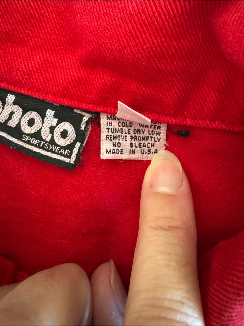 Red Women's Jean Jacket Pockets button up front - Picture 14 of 14